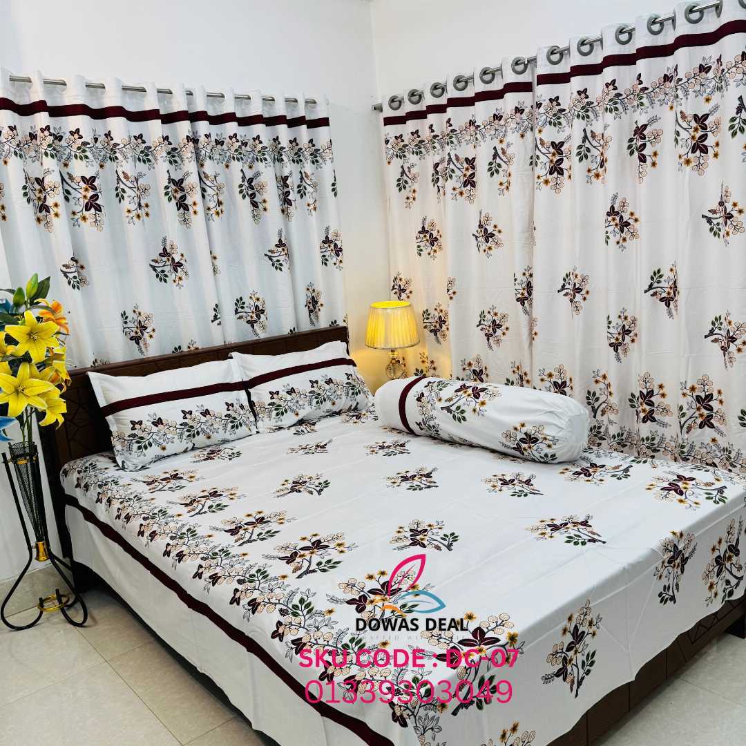 BEDSHEET, COMBO, SET, WITH , CURTAIN