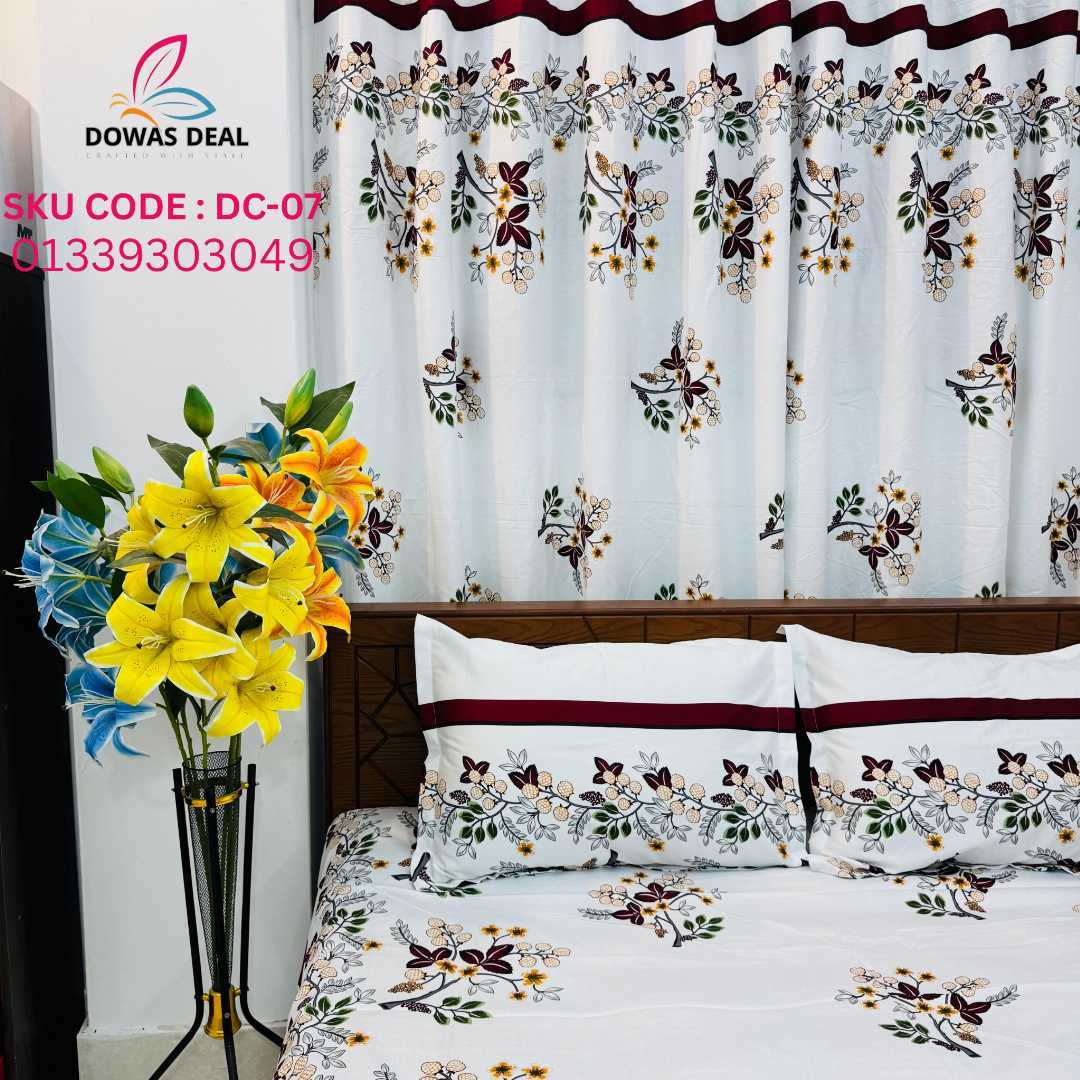 BEDSHEET, COMBO, SET, WITH , CURTAIN
