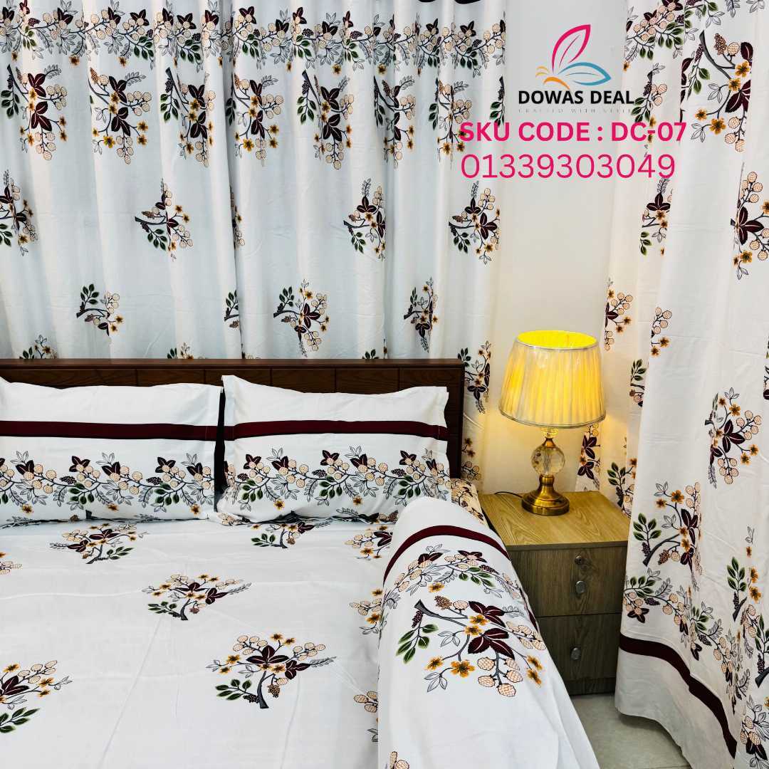BEDSHEET, COMBO, SET, WITH , CURTAIN