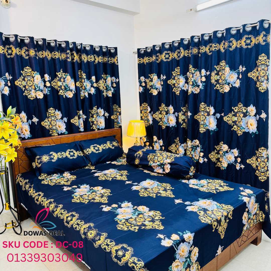 BEDSHEET, COMBO, SET, WITH , CURTAIN