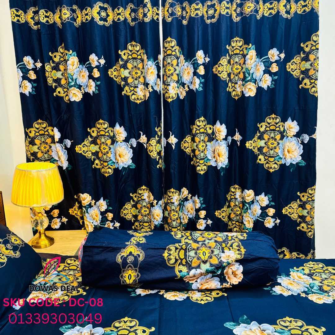 BEDSHEET, COMBO, SET, WITH , CURTAIN