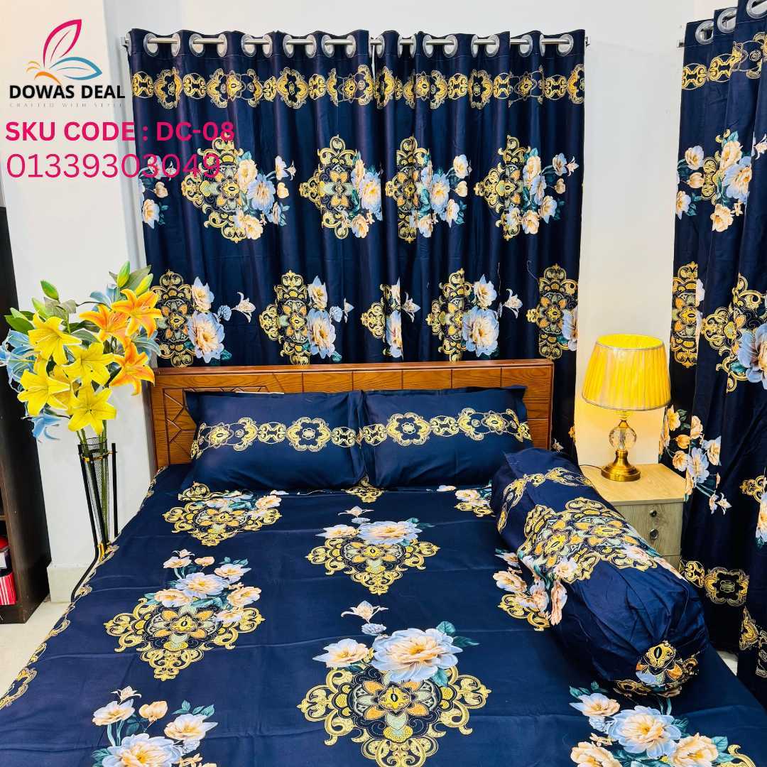 BEDSHEET, COMBO, SET, WITH , CURTAIN