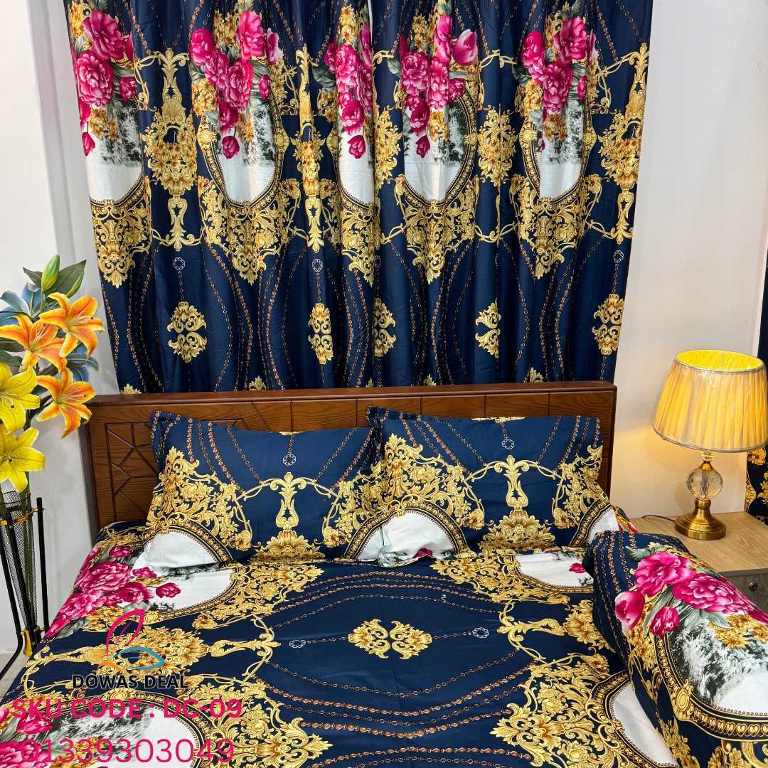 BEDSHEET, COMBO, SET, WITH , CURTAIN
