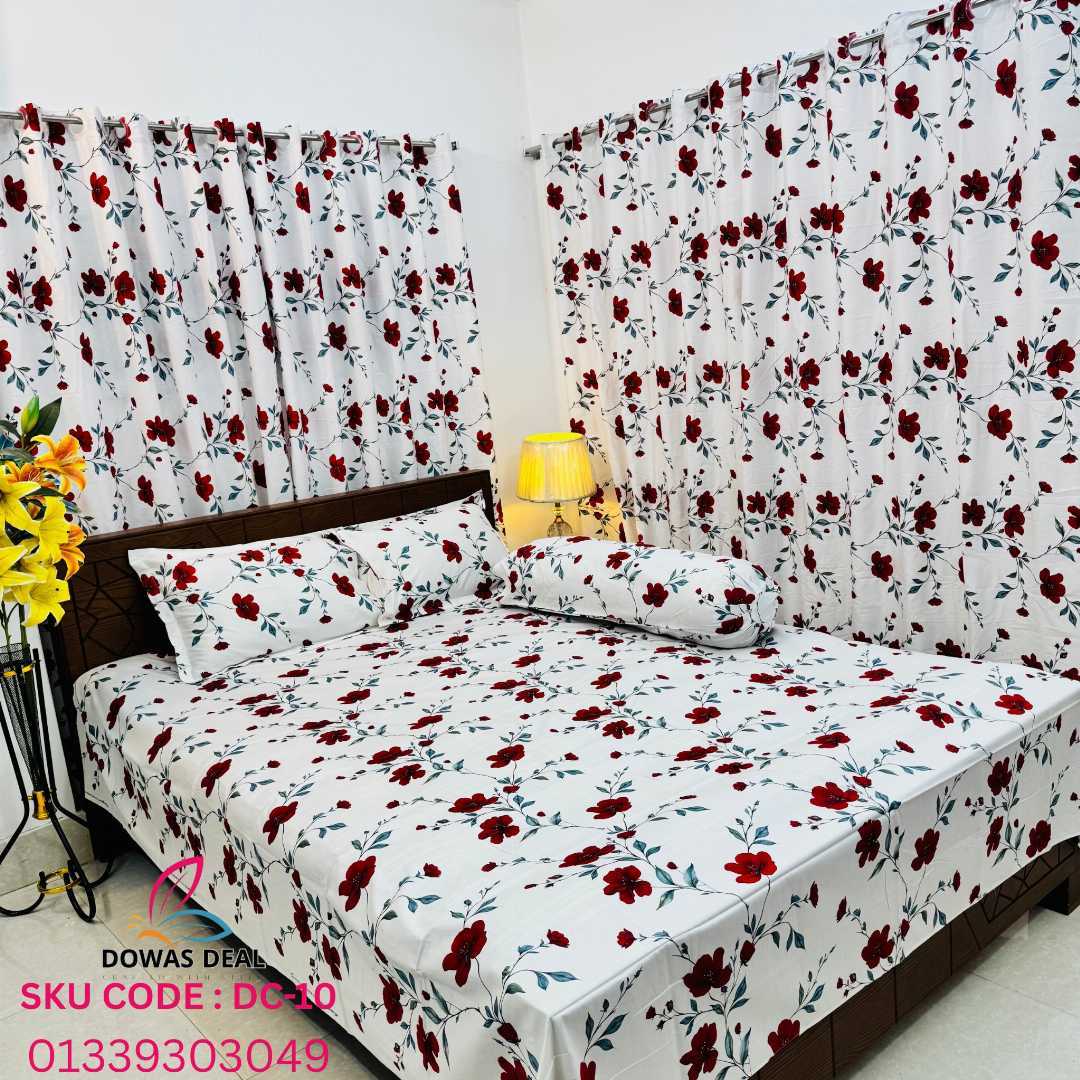 BEDSHEET, COMBO, SET, WITH , CURTAIN