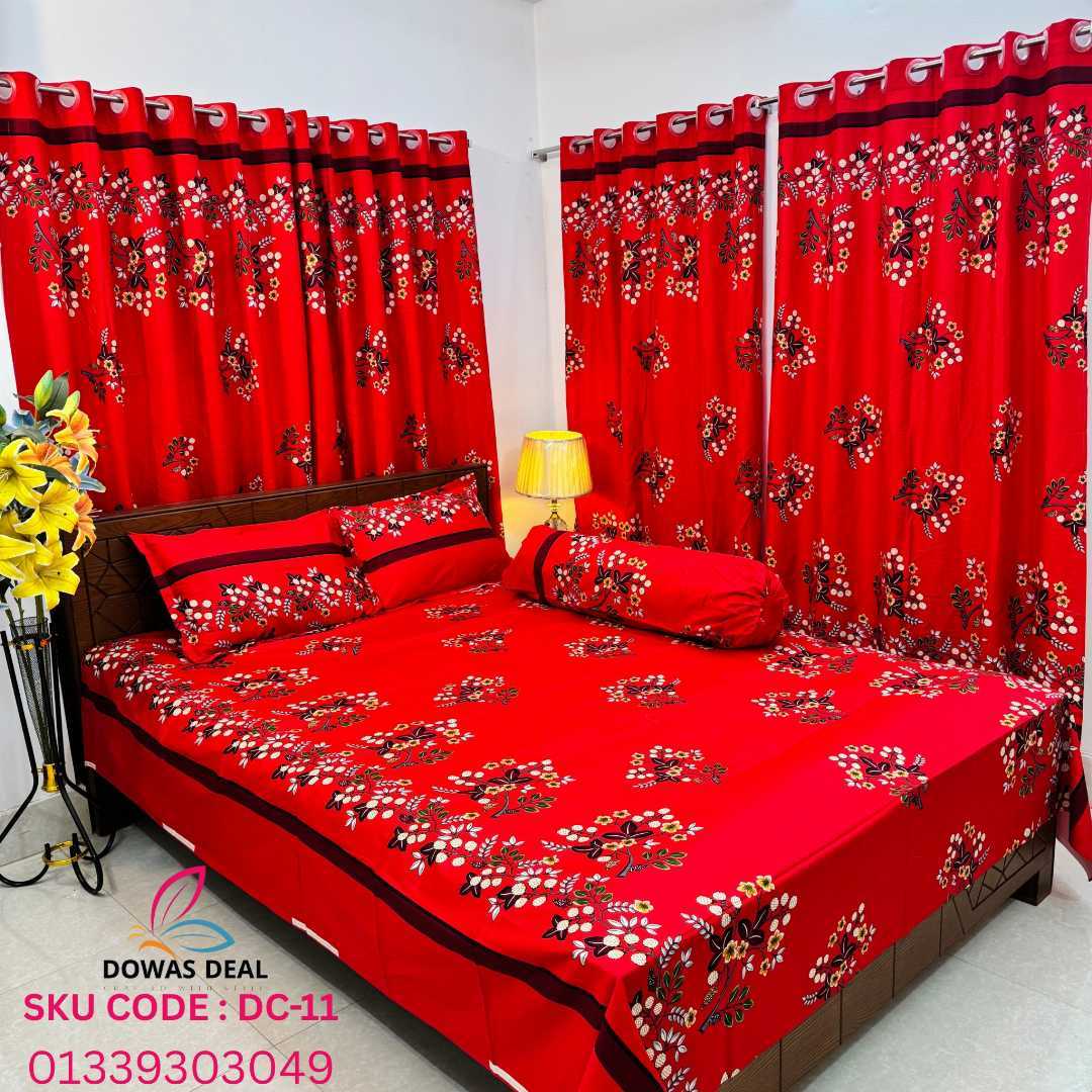 BEDSHEET, COMBO, SET, WITH , CURTAIN