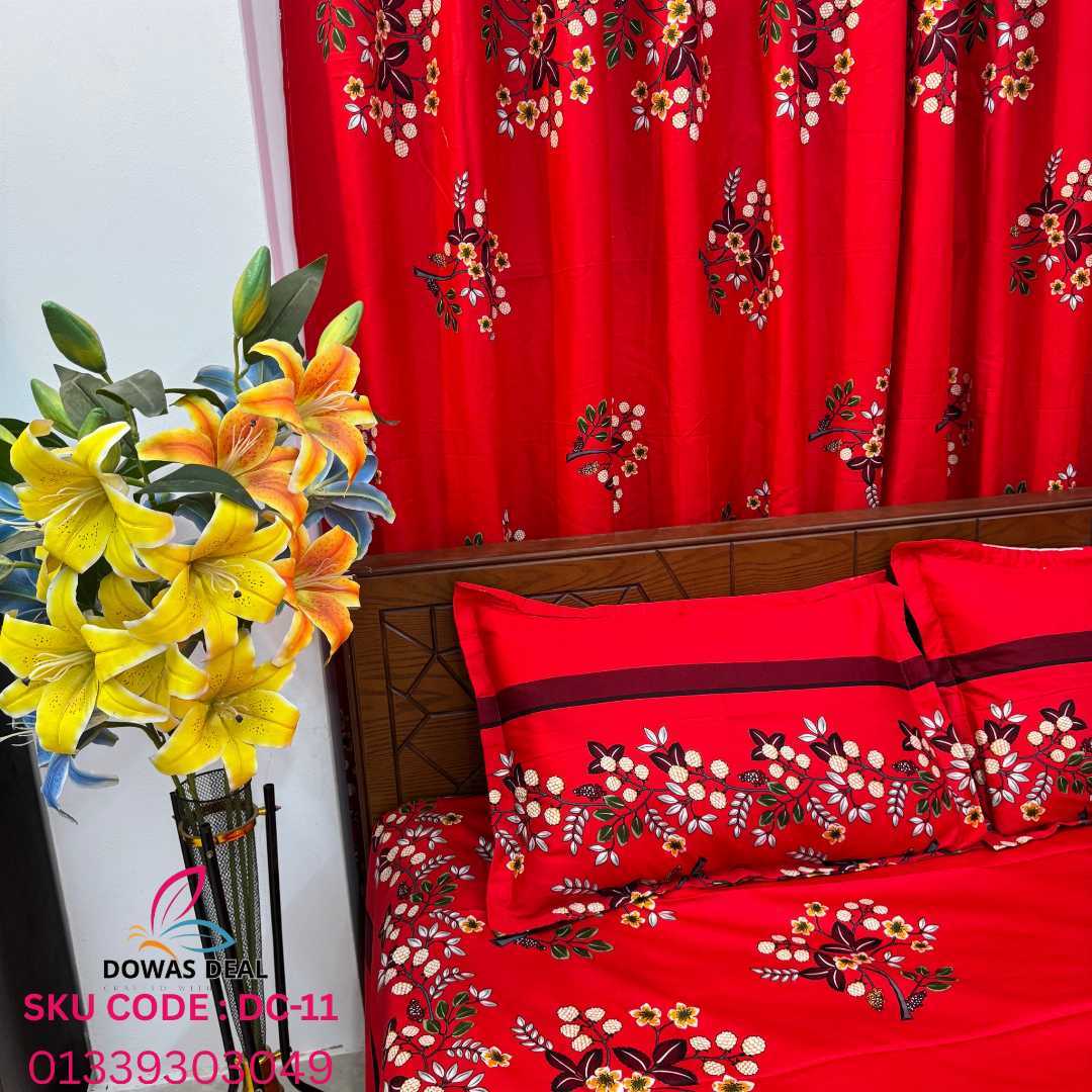 BEDSHEET, COMBO, SET, WITH , CURTAIN