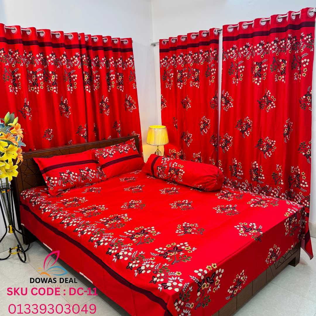 BEDSHEET, COMBO, SET, WITH , CURTAIN