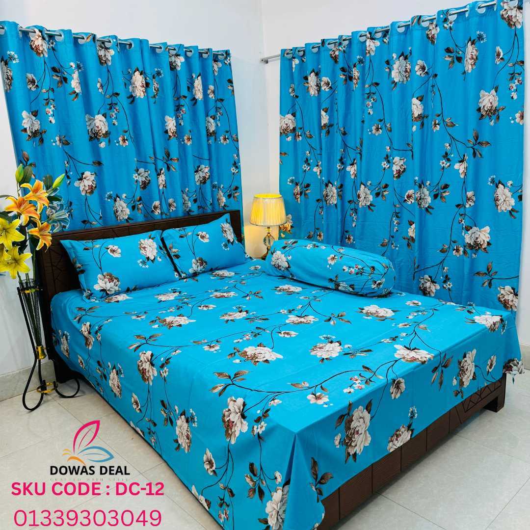 BEDSHEET, COMBO, SET, WITH , CURTAIN