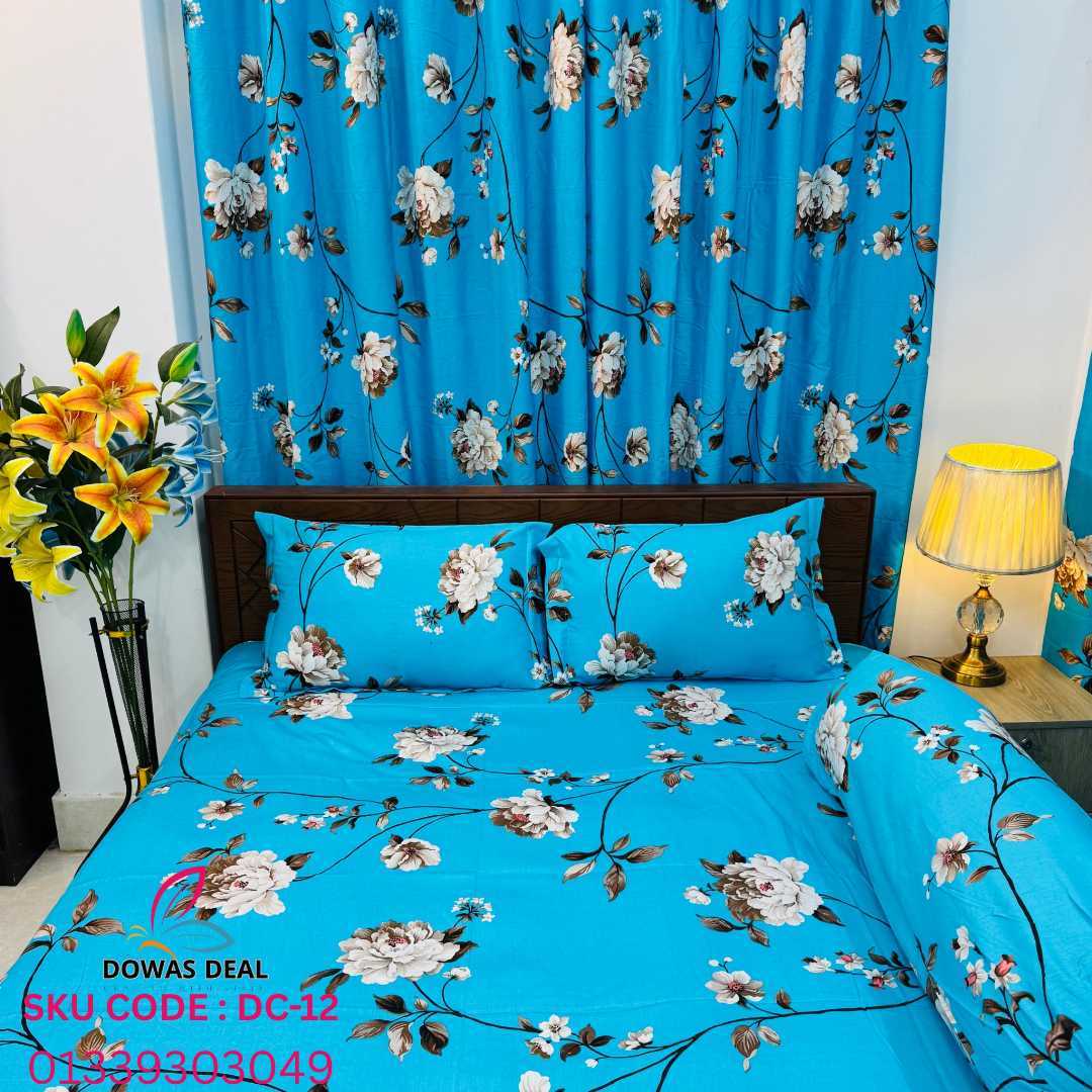 BEDSHEET, COMBO, SET, WITH , CURTAIN