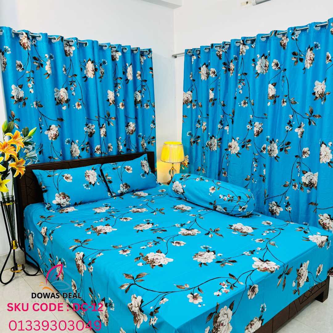 BEDSHEET, COMBO, SET, WITH , CURTAIN