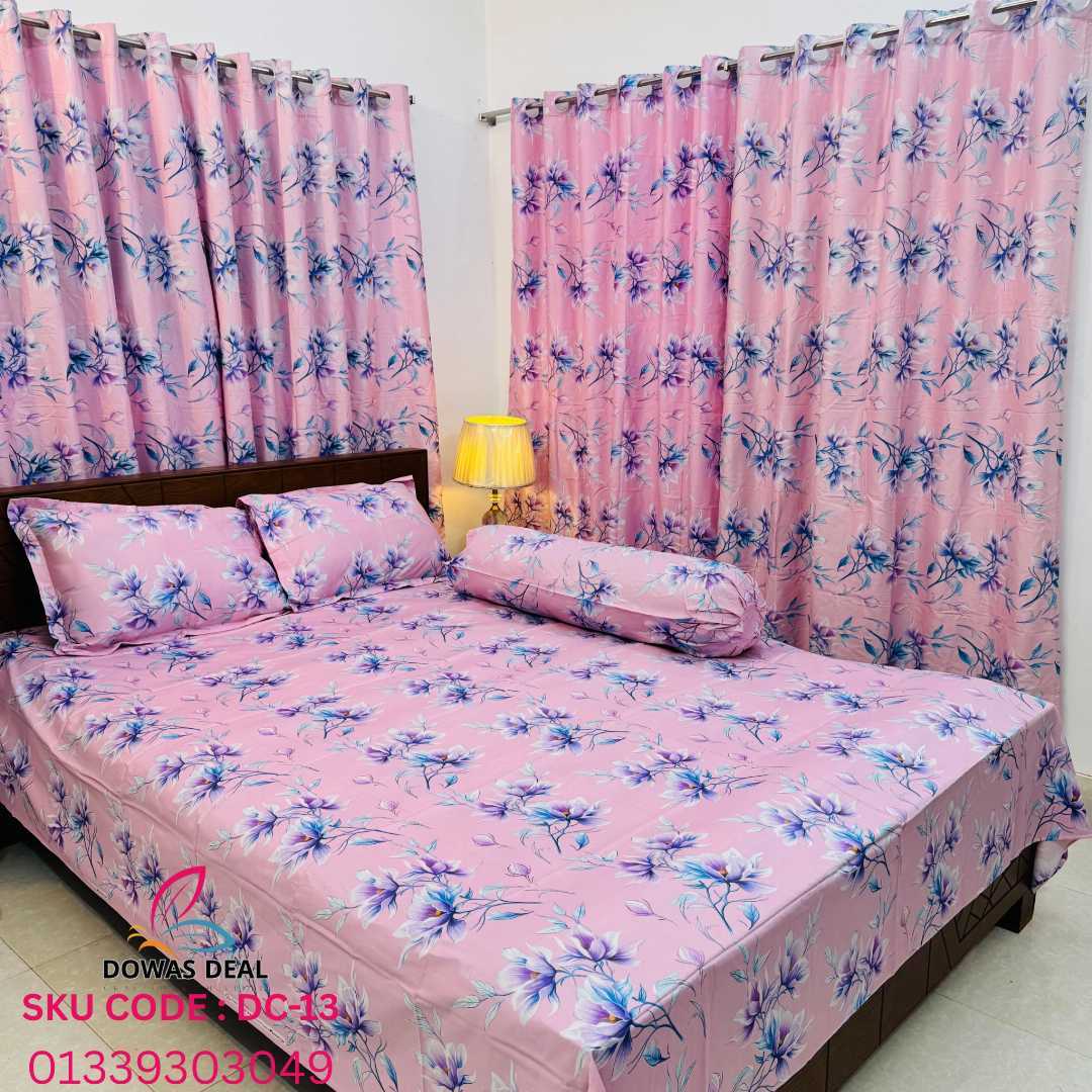 BEDSHEET, COMBO, SET, WITH , CURTAIN