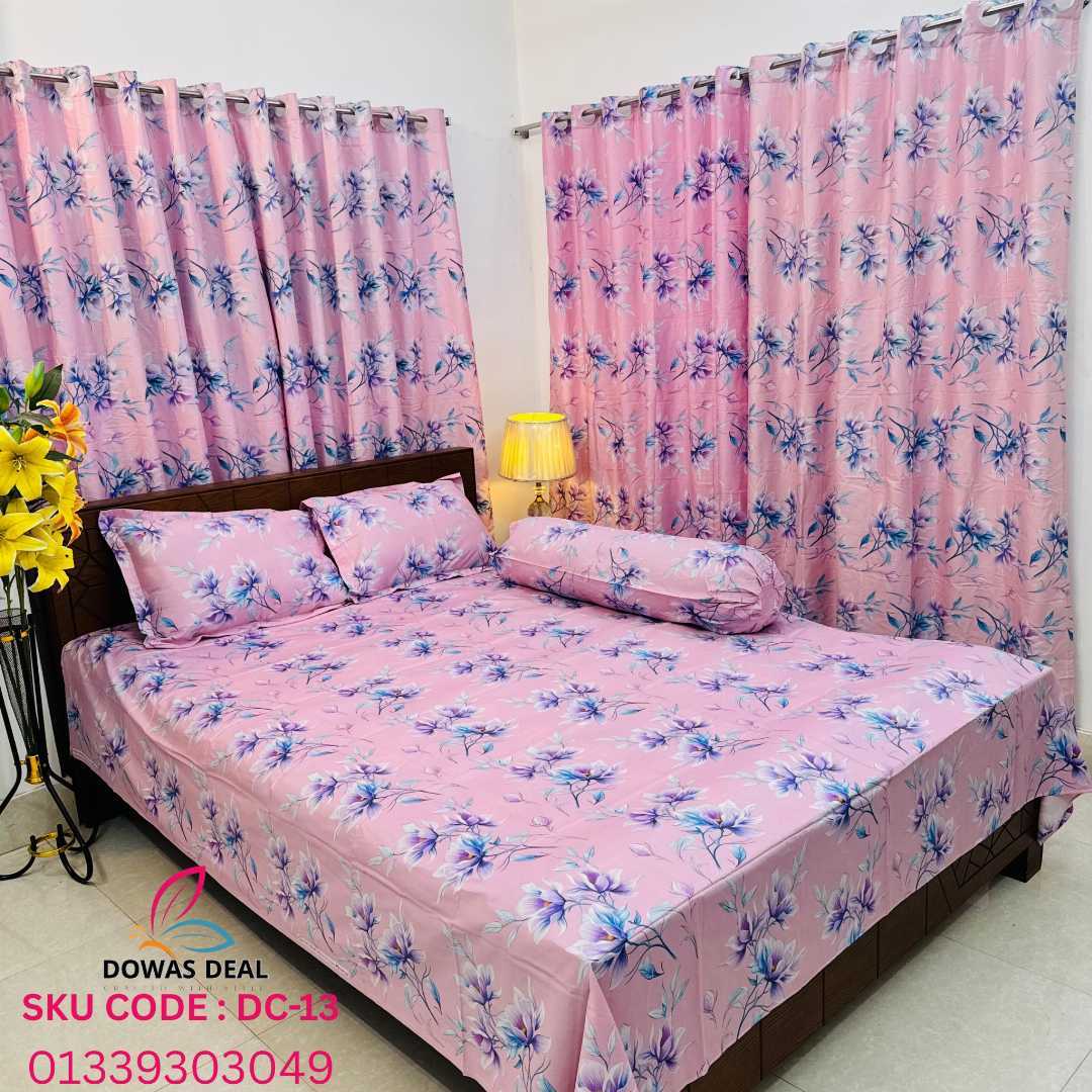 BEDSHEET, COMBO, SET, WITH , CURTAIN
