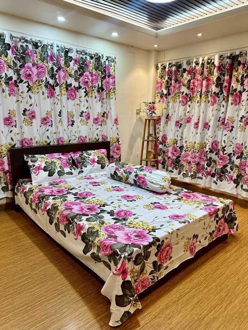 BEDSHEET, COMBO, SET, WITH , CURTAIN