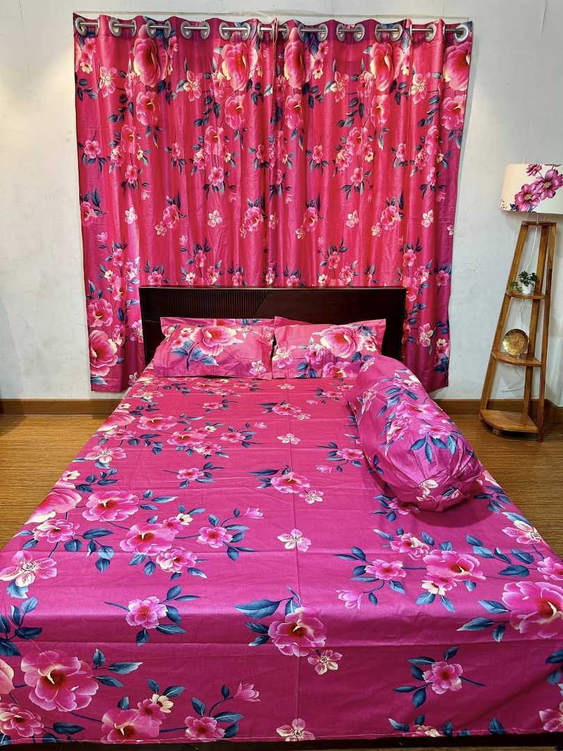 BEDSHEET, COMBO, SET, WITH , CURTAIN