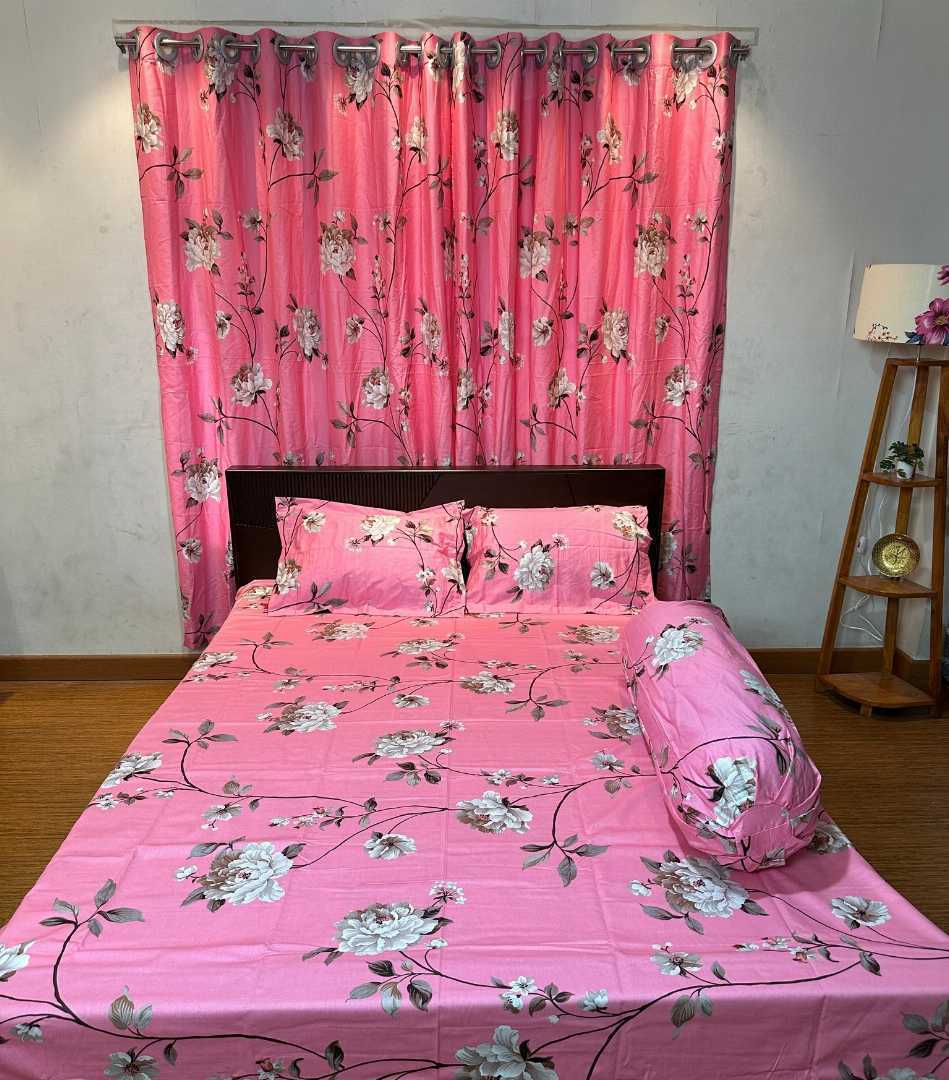 BEDSHEET, COMBO, SET, WITH , CURTAIN