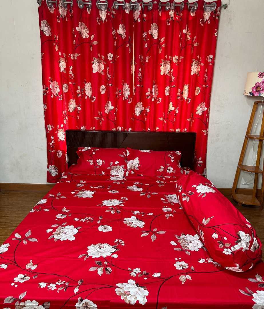 BEDSHEET, COMBO, SET, WITH , CURTAIN