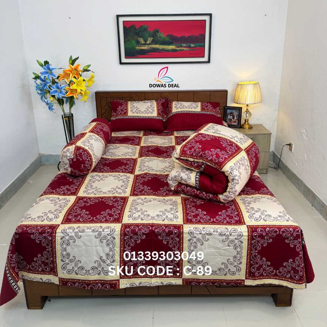 Premium,Quality,Twill,Cotton,Comforter,5,Pcs,Set,comforter, comforter set, soft bedding, warm comforter, premium comforter Bangladesh,  cotton comforter, bedding set, winter blanket, stylish bedding
