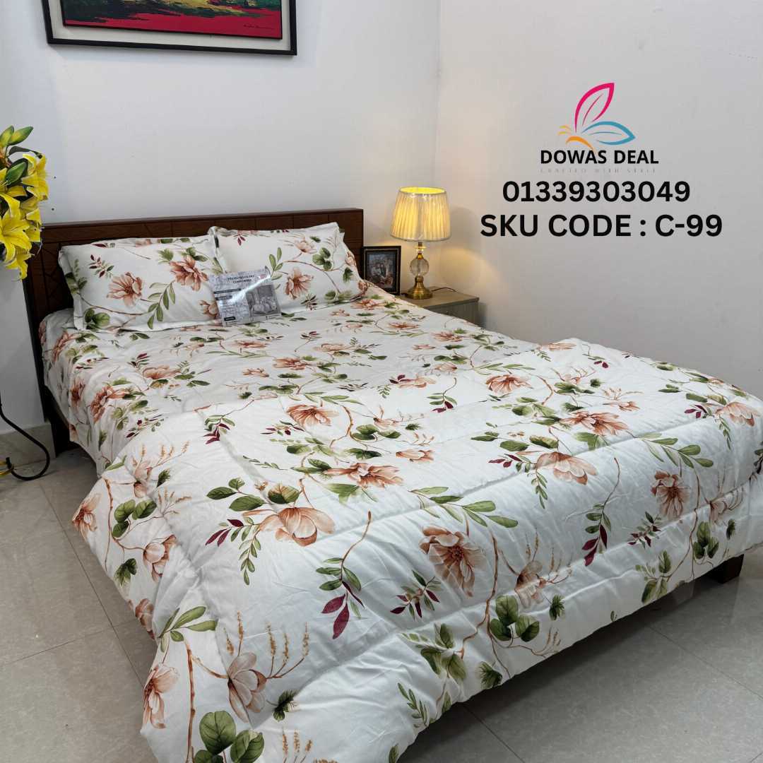 Premium,Quality,Twill,Cotton,Comforter,5,Pcs,Set,comforter, comforter set, soft bedding, warm comforter, premium comforter Bangladesh, cotton comforter, bedding set, winter blanket, stylish bedding