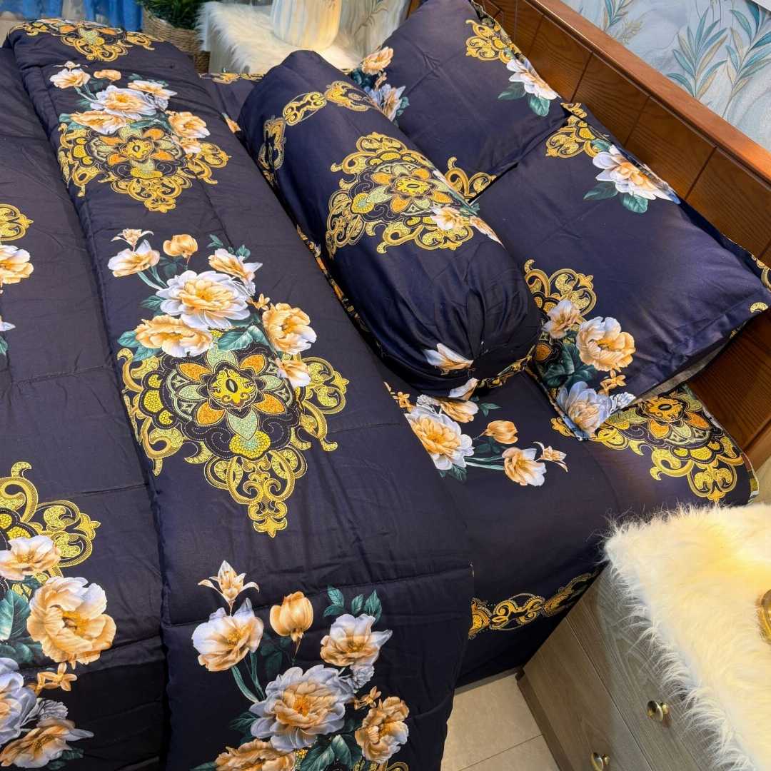 Premium,Quality,Twill,Cotton,Comforter,5,Pcs,Set,comforter, comforter set, soft bedding, warm comforter, premium comforter Bangladesh, cotton comforter, bedding set, winter blanket, stylish bedding