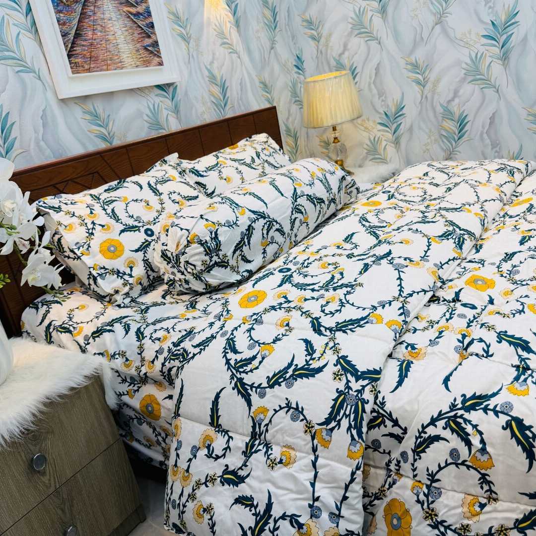 Premium,Quality,Twill,Cotton,Comforter,5,Pcs,Set,comforter, comforter set, soft bedding, warm comforter, premium comforter Bangladesh, cotton comforter, bedding set, winter blanket, stylish bedding
