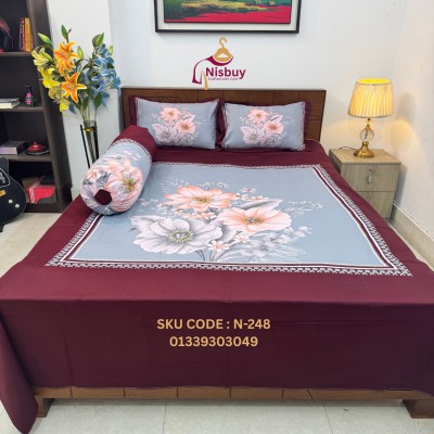 Luxury King size Bed Sheet with Matching Pillow covers